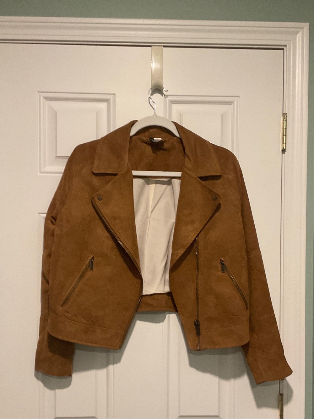 H&M Brown Suede Moto Jacket